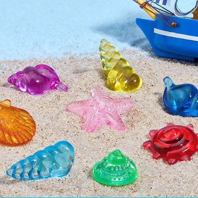 Ocean World: Akrilne draguljske igračke za djecu, svijetle morsko-životinje, delfin i školjka, dekoracija za akvarij