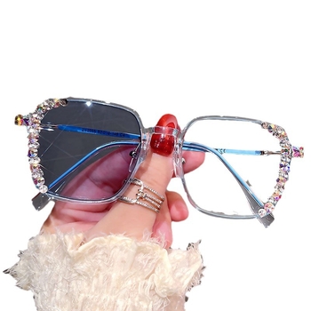 Ochelari presbiopici, ramă pătrată cu cadru complet, lentile din rășină anti-lumină albastră, ramă PC/rășină