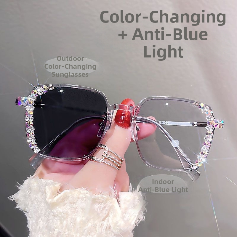 Ochelari presbiopici, ramă pătrată cu cadru complet, lentile din rășină anti-lumină albastră, ramă PC/rășină