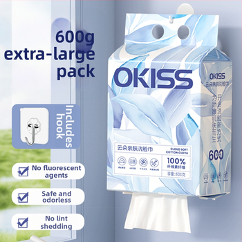 Prosop de curățare a feței, agățat, montat pe perete, pachet de uz casnic, fibră vegetală, imprimare