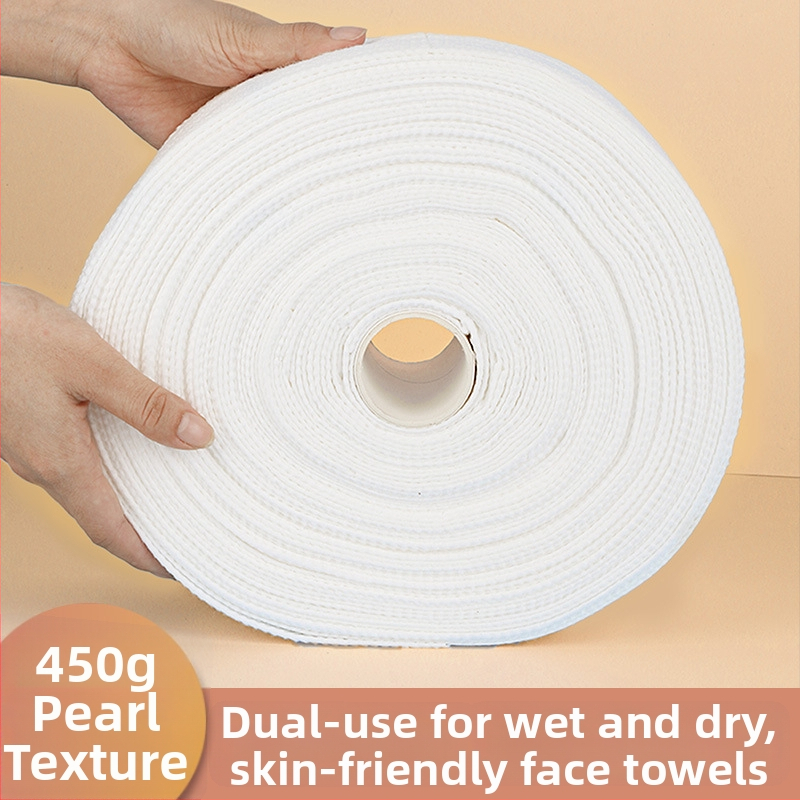 Prosop de curățare facial în rolă - 100% viscose, fibre de viscose, țesătură plată, personalizare disponibilă, conținut principal 100%