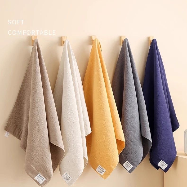 Prosop de casă din bumbac 100%, stil japonez, gros, absorbant, pentru față și baie, țesătură simplă, 80–100 g, procesare personalizată