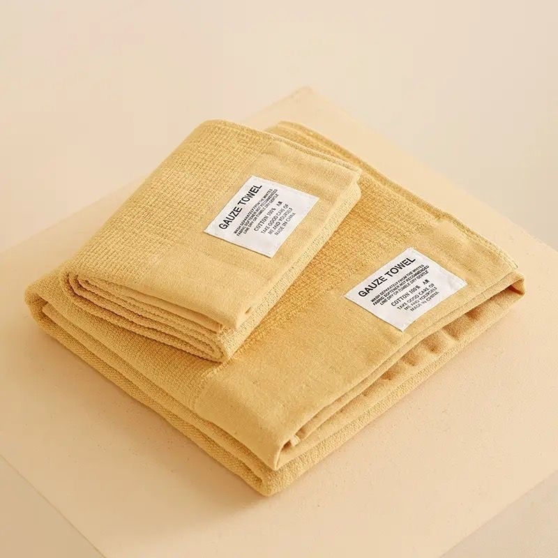 Prosop de casă din bumbac 100%, stil japonez, gros, absorbant, pentru față și baie, țesătură simplă, 80–100 g, procesare personalizată