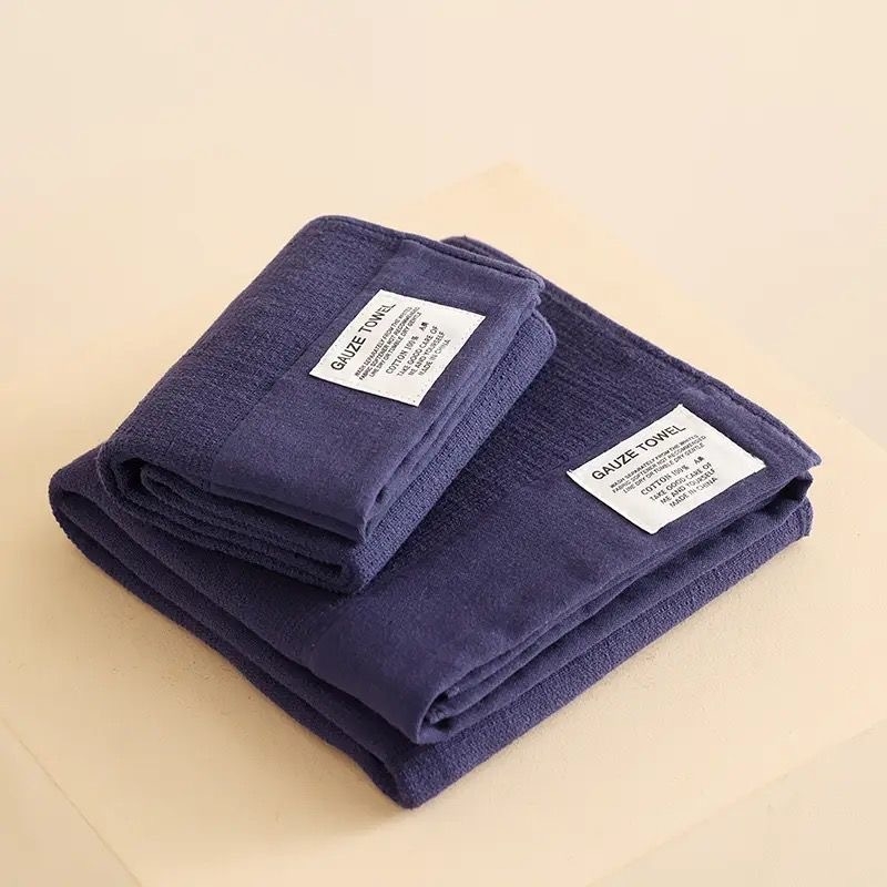 Prosop de casă din bumbac 100%, stil japonez, gros, absorbant, pentru față și baie, țesătură simplă, 80–100 g, procesare personalizată