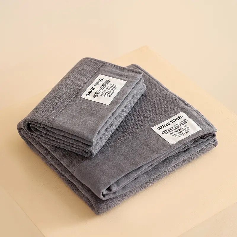Prosop de casă din bumbac 100%, stil japonez, gros, absorbant, pentru față și baie, țesătură simplă, 80–100 g, procesare personalizată