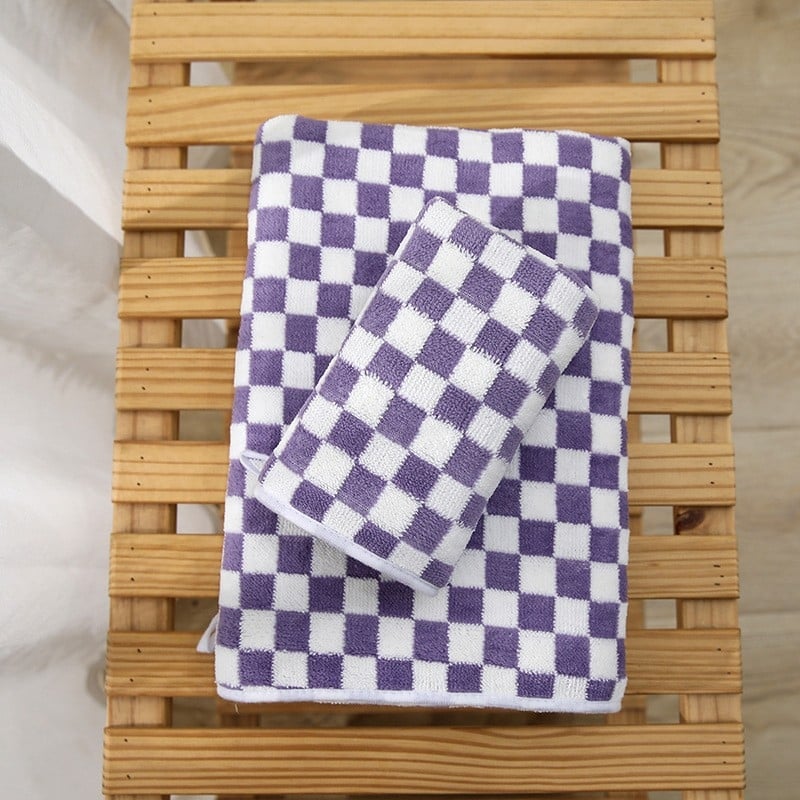 Prosop de baie pentru femei — Coral Fleece absorbent, 150D, țesătură simplă, 80–100 g, fără scame