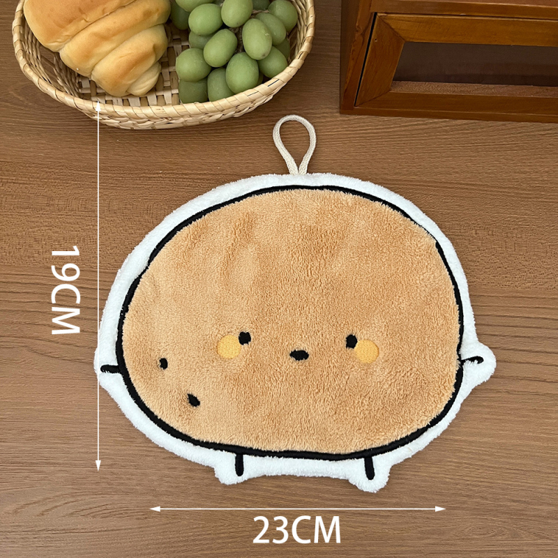 Prosop de mână din coral fleece, gros, foarte absorbant, pătrat, pentru bucătărie și baie