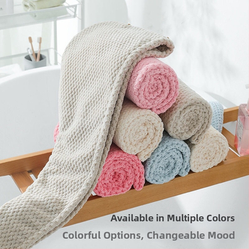 Шапка за сушене на коса от коралов флис, 150D нишка, тегло 80–99 г, пришиване и проста тъкане