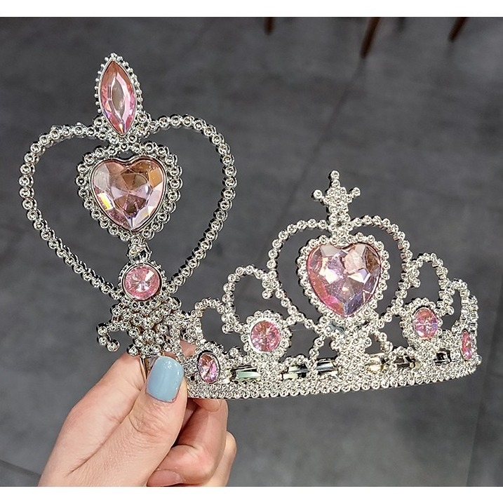 Dječja kruna na traku – princeza stil, plast/smola, elektroplatinirana završna obrada, za dob 3–6 godina