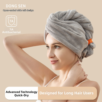 Суха шапка за коса с антибактериално покритие, коралов флис, 120D прежда, проста тъкан, 120–139 g