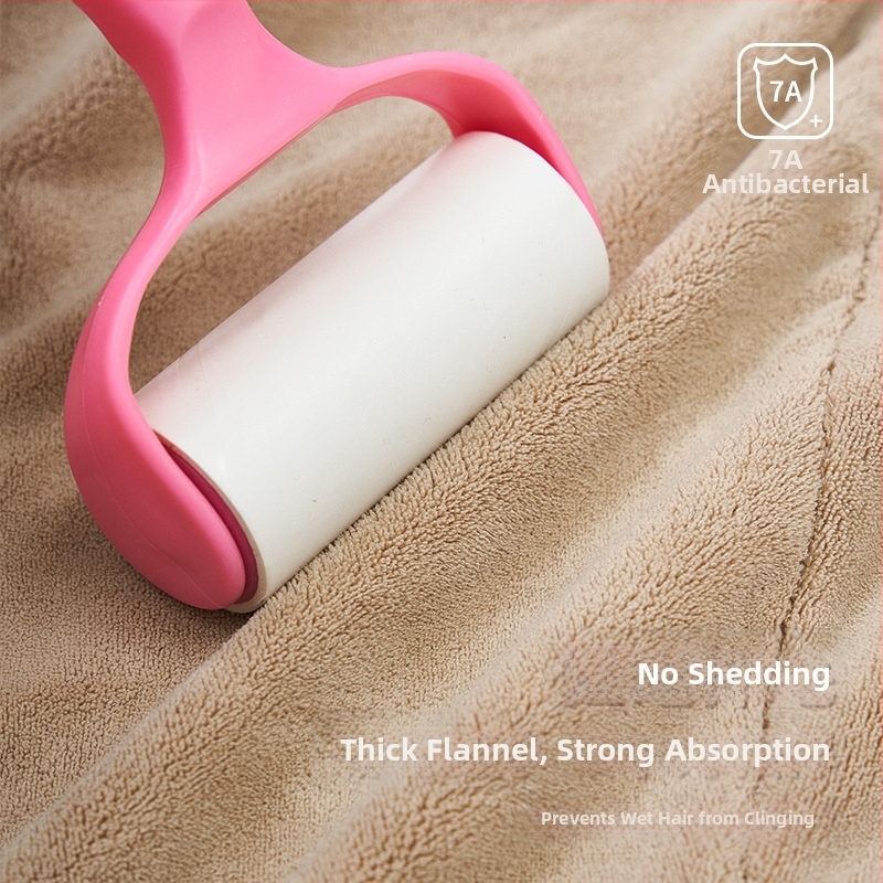 Суха шапка за коса с антибактериално покритие, коралов флис, 120D прежда, проста тъкан, 120–139 g