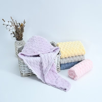 Κάλυμμα στεγνώματος μαλλιών, φλις κοράλλι, νήμα 100D, απλό ύφασμα, μοτίβο χελώνας, 50-79 γρ, unisex