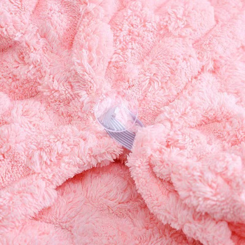 Κάλυμμα στεγνώματος μαλλιών, φλις κοράλλι, νήμα 100D, απλό ύφασμα, μοτίβο χελώνας, 50-79 γρ, unisex