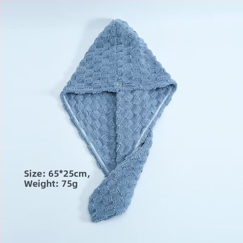 Κάλυμμα στεγνώματος μαλλιών, φλις κοράλλι, νήμα 100D, απλό ύφασμα, μοτίβο χελώνας, 50-79 γρ, unisex