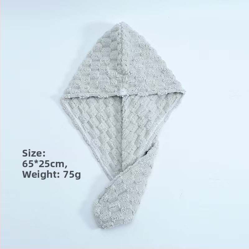 Κάλυμμα στεγνώματος μαλλιών, φλις κοράλλι, νήμα 100D, απλό ύφασμα, μοτίβο χελώνας, 50-79 γρ, unisex