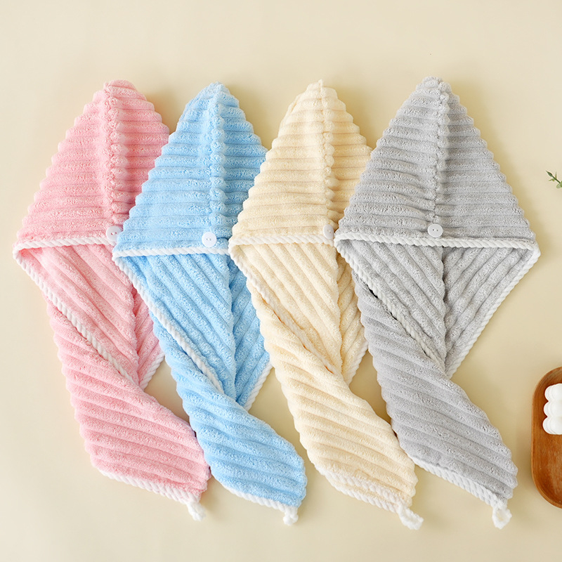 Γυναικείο καπάκι στεγνώματος μαλλιών, απορροφητικό coral fleece, 80–99 g, 150D, ραφή με περιθώριο, εξατομικευμένη επεξεργασία