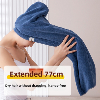 Γυναικείο καπάκι στεγνώματος μαλλιών από φλίς κοραλλιού, διπλό-στρώμα, υψηλή απορρορόφηση, γρήγορο στέγνωμα