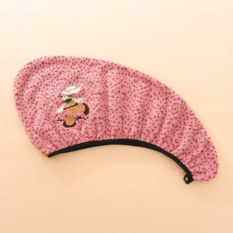 Shangduolan Турбан за коса от коралов велур, бързоизсушаване, бродерия и подгъв (150D, 80–99 g, код 1009)