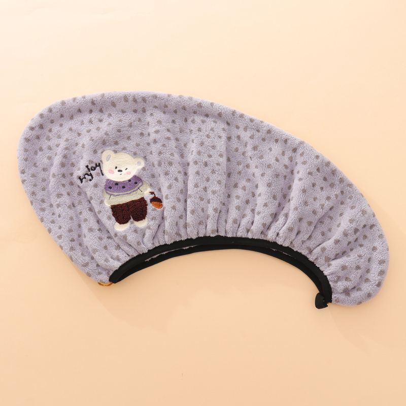 Shangduolan Турбан за коса от коралов велур, бързоизсушаване, бродерия и подгъв (150D, 80–99 g, код 1009)