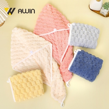 Καπέλο για το στέγνωμα μαλλιών από φλις κοραλλιού, ραμμένο, προσαρμοζόμενο, βάρος 80–99 g, Νήμα 144