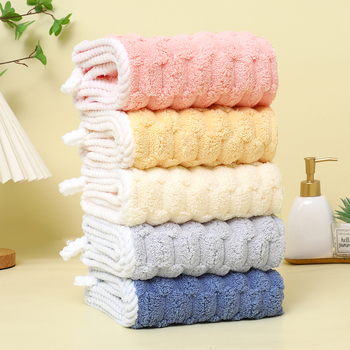 Καπέλο για το στέγνωμα μαλλιών από φλις κοραλλιού, ραμμένο, προσαρμοζόμενο, βάρος 80–99 g, Νήμα 144