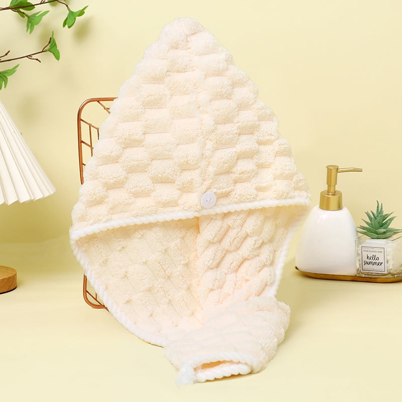 Καπέλο για το στέγνωμα μαλλιών από φλις κοραλλιού, ραμμένο, προσαρμοζόμενο, βάρος 80–99 g, Νήμα 144