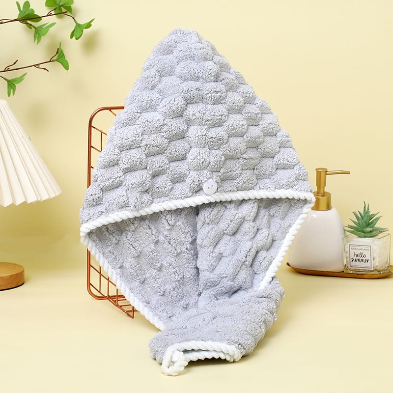 Καπέλο για το στέγνωμα μαλλιών από φλις κοραλλιού, ραμμένο, προσαρμοζόμενο, βάρος 80–99 g, Νήμα 144