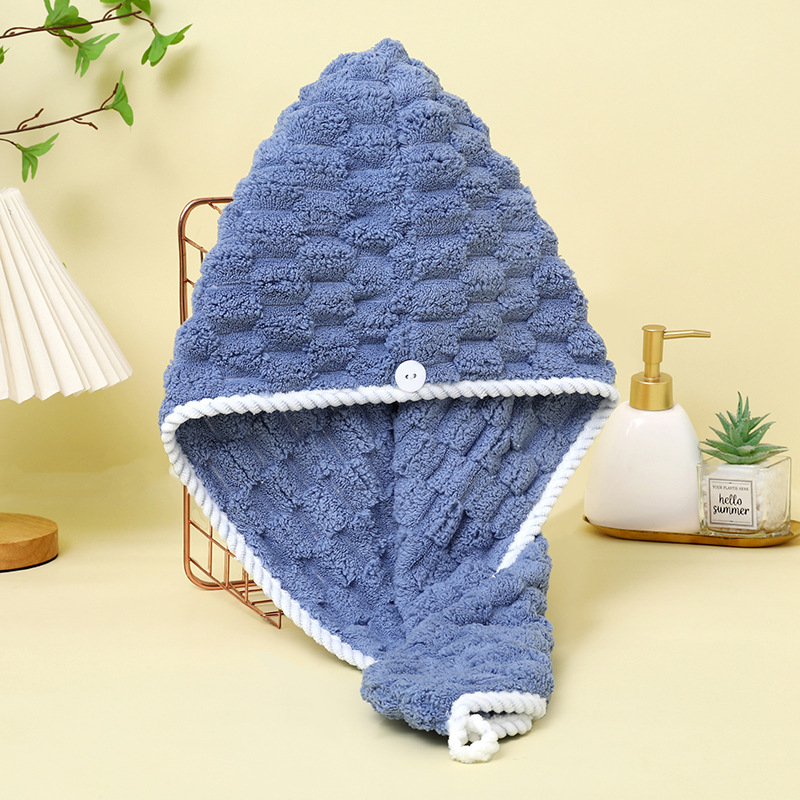 Καπέλο για το στέγνωμα μαλλιών από φλις κοραλλιού, ραμμένο, προσαρμοζόμενο, βάρος 80–99 g, Νήμα 144