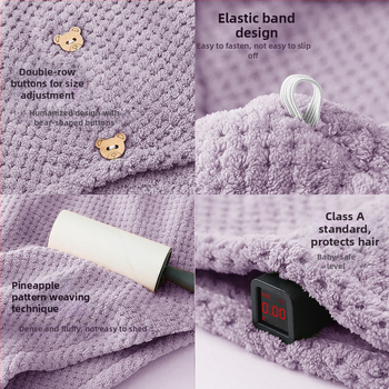 Суха шапка за коса, турбан стил, корална флис, прежда 150D, тегло 80–99 г, права оплетка