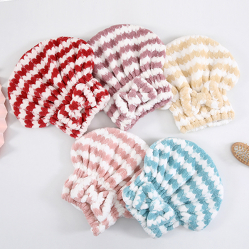 Шапка за сушене на коса с дизайн на панделка и сърце, двуслойна, корал флийс, водопоглъщаща, тегло 50–79 g