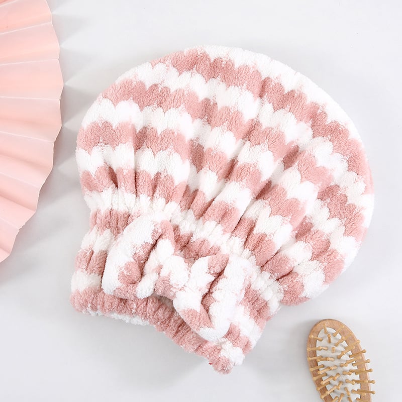 Κεφαλόσκαλη για στέγνωμα μαλλιών με σχέδιο φιόγκα-καρδιά, διπλό στρώμα φλίς κοραλλιού, απορροφητικό καπέλο μπάνιου; Μάρκα Pole; Υλικό: φλίς κοραλλί; Προσαρμογή επεξεργασίας: Ναι; Ράψιμο: Ράψιμο; Βάρος: 50–79 g