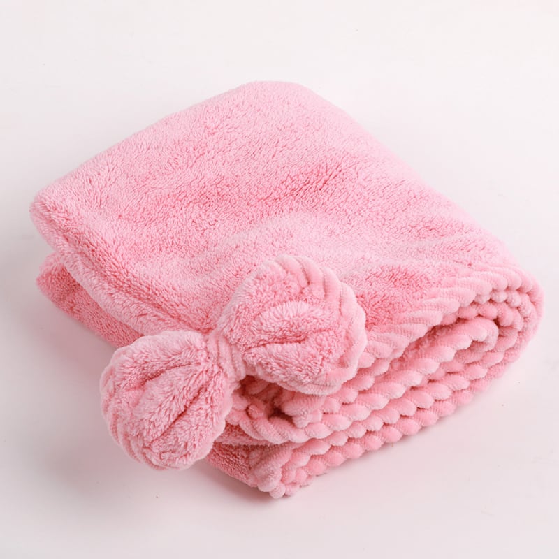 Καπέλο για το στέγνωμα μαλλιών, εξαιρετικά απορροφητικό, γρήγορο στέγνωμα, νήμα 150D, φλοίς κοραλλί, Jacquard ύφανση, 100–119 g