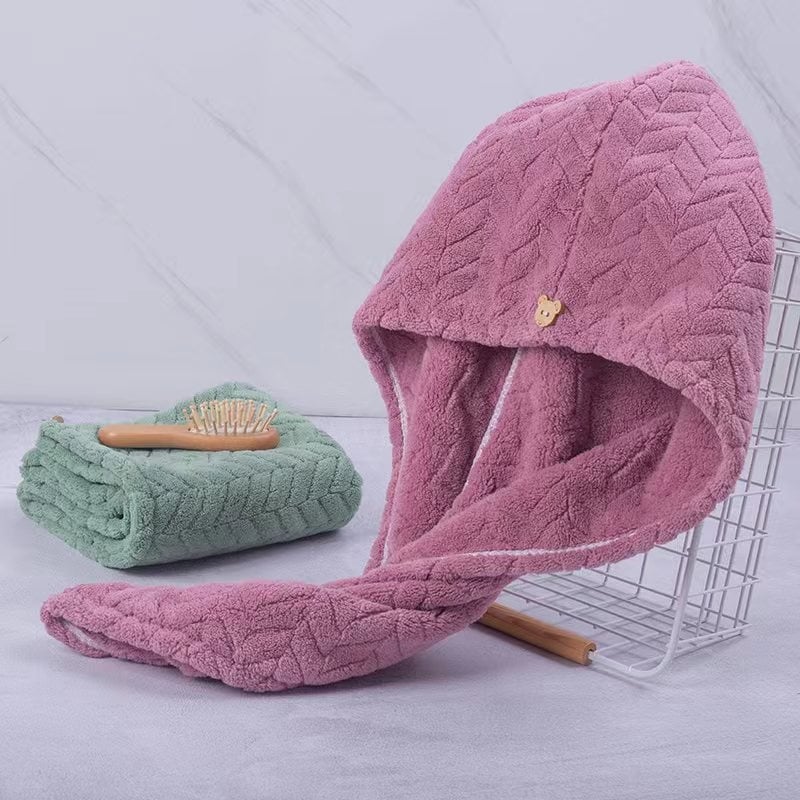 Κεφαλάκι για στέγνωμα μαλλιών σε σχήμα σιταριού, γρήγορο στέγνωμα, κοραλλί φλίς, 80-99 g