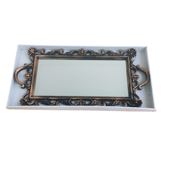 Kvadrātiska tortes šķīvja uzglabāšanas plate ar spoguljveida stikla virsmu, Eiropas/franču stil, zelta krāsa, retro rekvizīts fotografēšanai (Pārklājuma virsma; Dāvana; Piemērots jauniešiem, pārim, kolēģiem, draugiem)