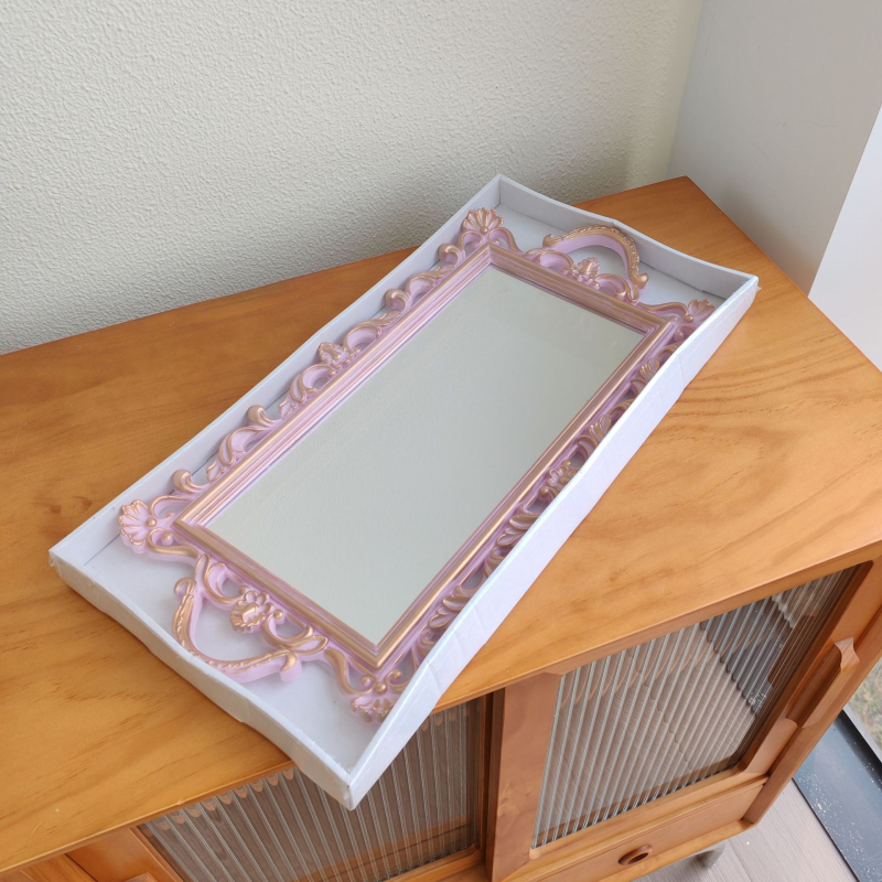 Kvadrātiska tortes šķīvja uzglabāšanas plate ar spoguljveida stikla virsmu, Eiropas/franču stil, zelta krāsa, retro rekvizīts fotografēšanai (Pārklājuma virsma; Dāvana; Piemērots jauniešiem, pārim, kolēģiem, draugiem)