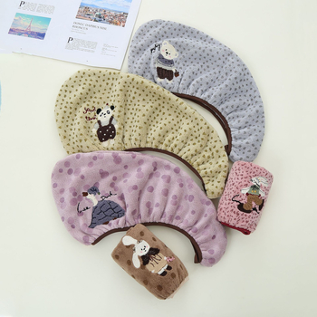 Καπέλο στεγνώματος μαλλιών από Coral fleece, κέντημα και εκτύπωση, νήματα Microfiber, προσαρμογή διαθέσιμη, 80-99 g