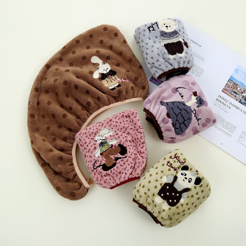 Καπέλο στεγνώματος μαλλιών από Coral fleece, κέντημα και εκτύπωση, νήματα Microfiber, προσαρμογή διαθέσιμη, 80-99 g