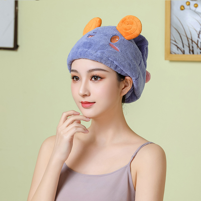 Σκούφος στεγνώματος μαλλιών από κοραλλ φλίς, 150D νήμα, κεντημένο φινίρισμα, 80–99 g