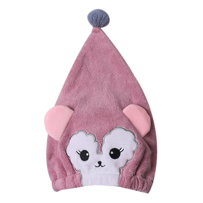 Σκούφος στεγνώματος μαλλιών από κοραλλ φλίς, 150D νήμα, κεντημένο φινίρισμα, 80–99 g