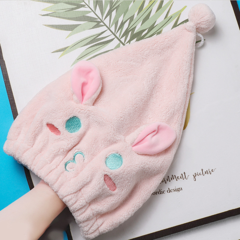 Σκούφος στεγνώματος μαλλιών από κοραλλ φλίς, 150D νήμα, κεντημένο φινίρισμα, 80–99 g