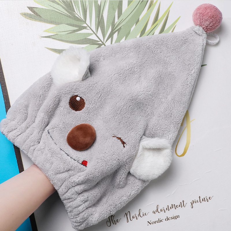 Σκούφος στεγνώματος μαλλιών από κοραλλ φλίς, 150D νήμα, κεντημένο φινίρισμα, 80–99 g