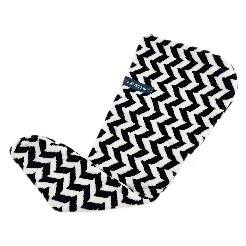 Ριγέ καπέλο για στέγνωμα μαλλιών από κοραλλό φλίς, βάρος 50–79 g, με περιμετρικό ράψιμο