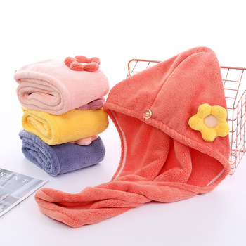 Кап за сушене на коса от коралов флис, абсорбиращ и бързосъхнещ, 150D нишка, тегло 80-99 g, дизайн със слънчоглед, за дами