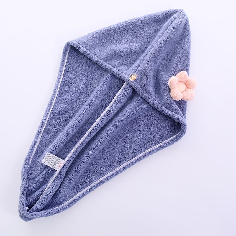 Кап за сушене на коса от коралов флис, абсорбиращ и бързосъхнещ, 150D нишка, тегло 80-99 g, дизайн със слънчоглед, за дами