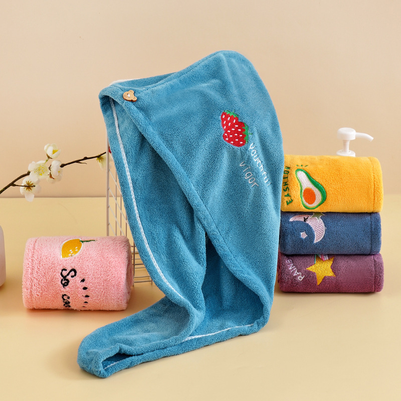 Σκουφάκι στέγνωσης μαλλιών από φλις κοραλλιού, μάρκα Three Dolls, πολυεστερικό νήμα, βάρος 50–79 g