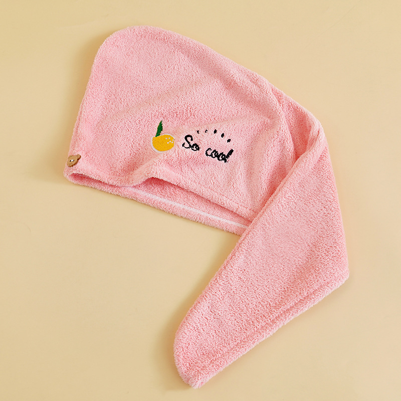 Σκουφάκι στέγνωσης μαλλιών από φλις κοραλλιού, μάρκα Three Dolls, πολυεστερικό νήμα, βάρος 50–79 g