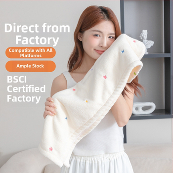 Καπέλο για το στέγνωμα μαλλιών από coral fleece, κεντημένο, 80-99 g, 10 κλωστές