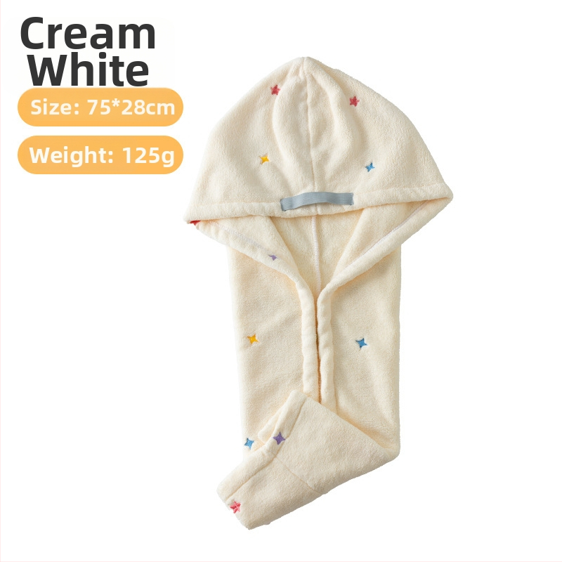 Καπέλο για το στέγνωμα μαλλιών από coral fleece, κεντημένο, 80-99 g, 10 κλωστές