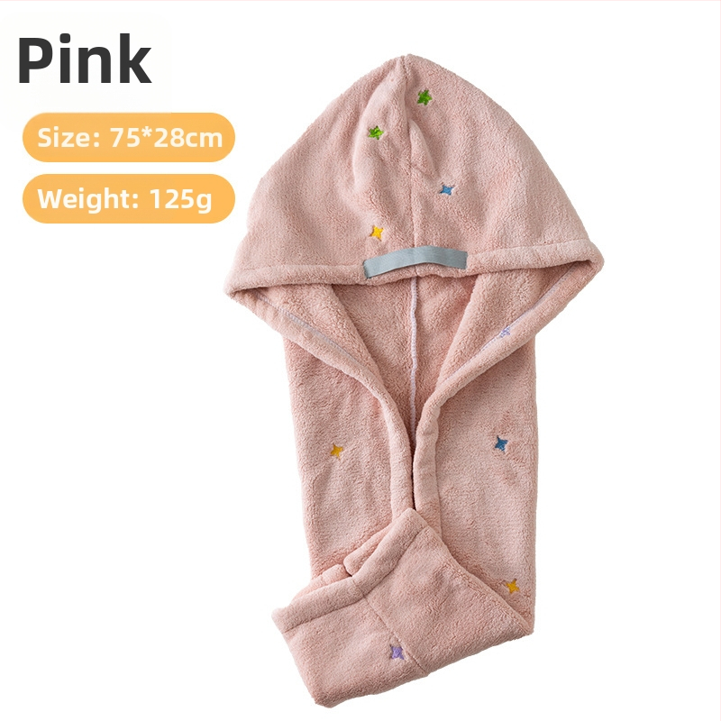 Καπέλο για το στέγνωμα μαλλιών από coral fleece, κεντημένο, 80-99 g, 10 κλωστές