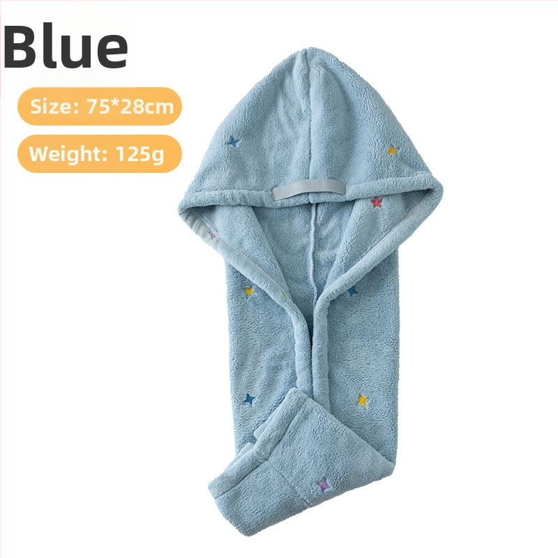 Καπέλο για το στέγνωμα μαλλιών από coral fleece, κεντημένο, 80-99 g, 10 κλωστές